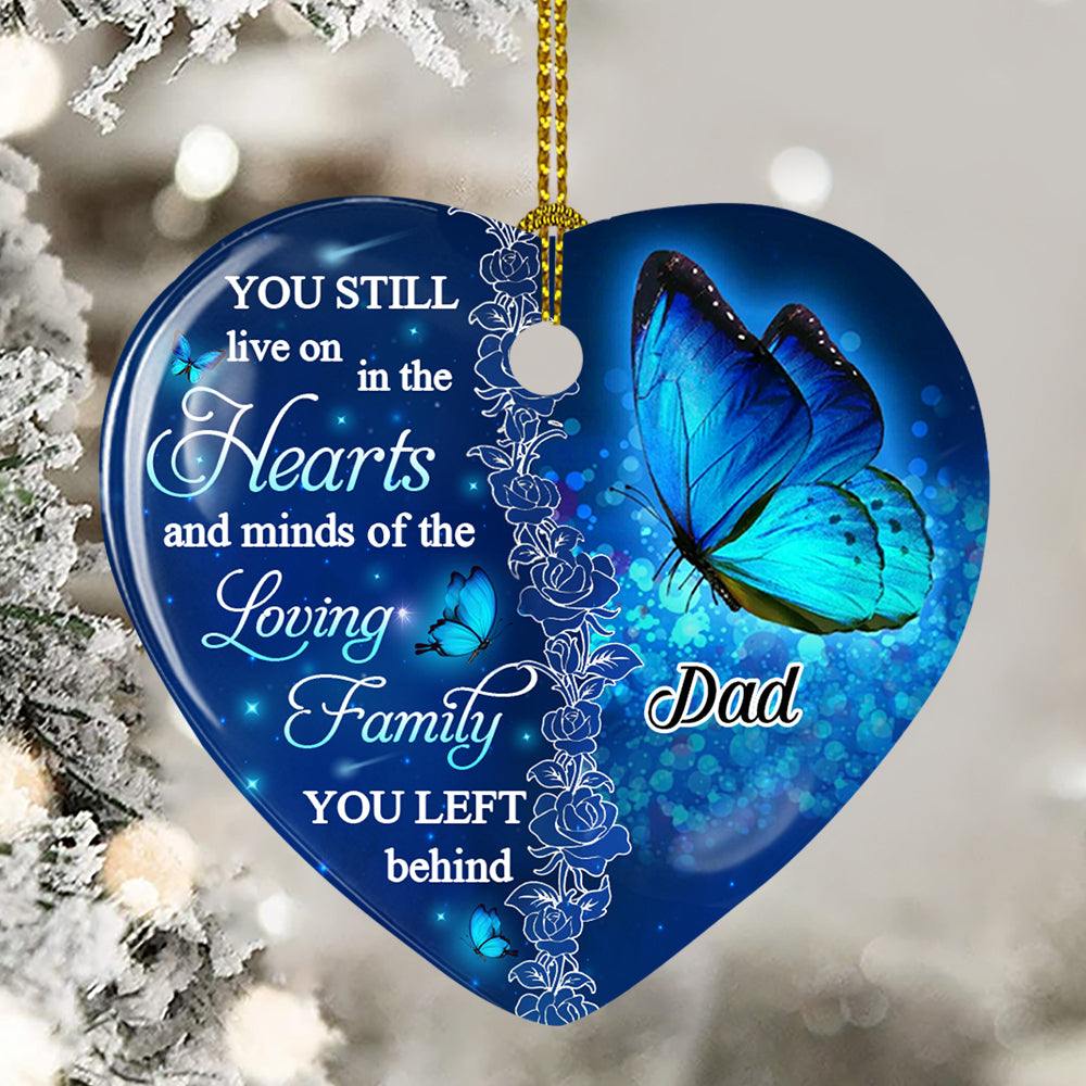 The Loving Family - Exquisite Personalized Custom Heart Ceramic Christmas Ornament