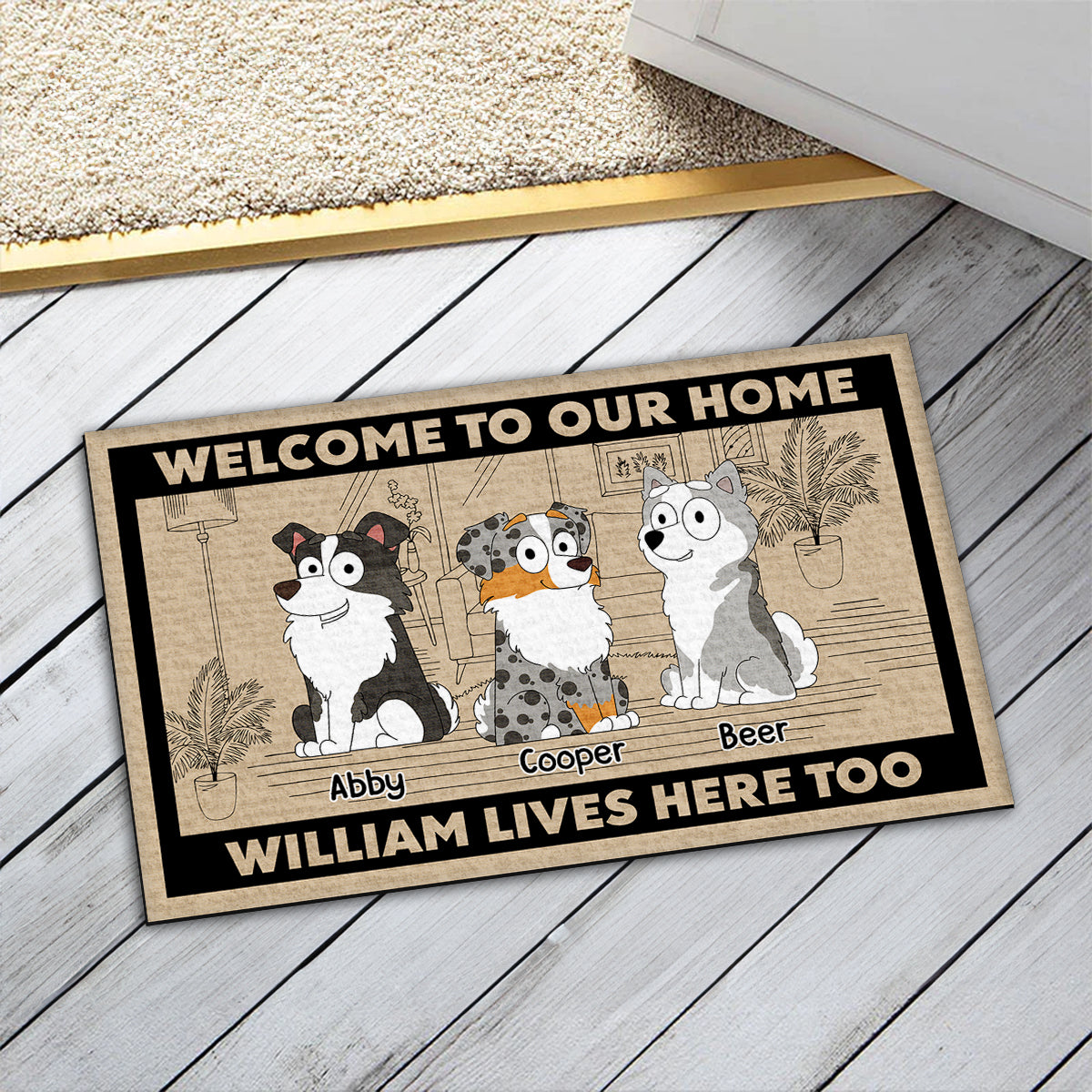 Welcome to Our Home - Personalized Custom Pet Lover Doormat with Sublimation Printing