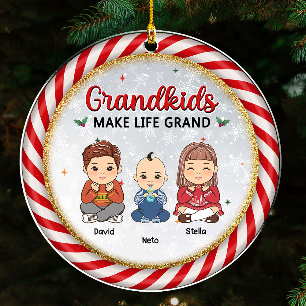 Make Life Grand - Customizable Personalized Acrylic Christmas Ornament (4' Diameter, 0.2' Thickness)