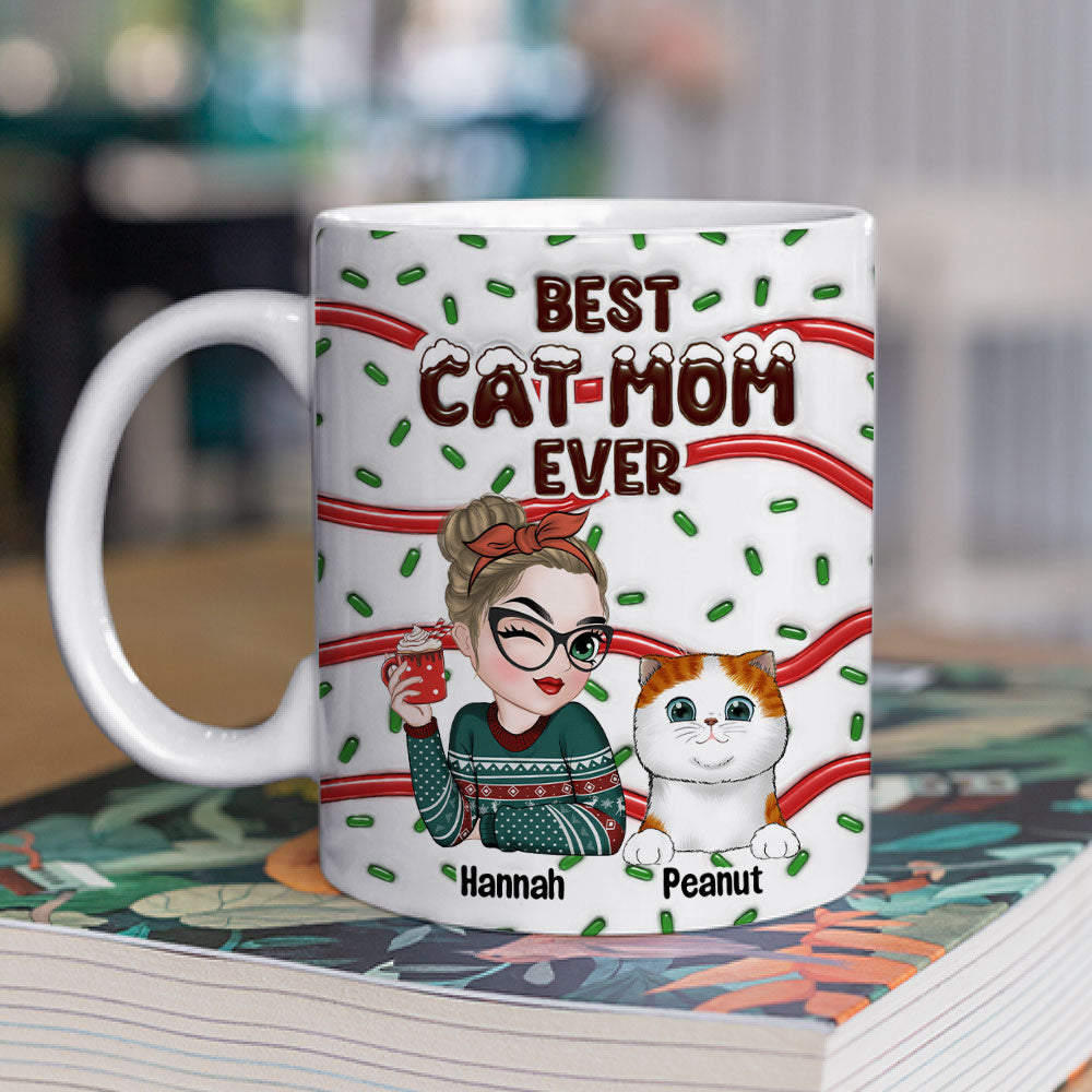Best Dog and Cat Lover Mom Dad - Personalized Custom 3D Inflated Effect 11oz and 15oz Ceramic Mug