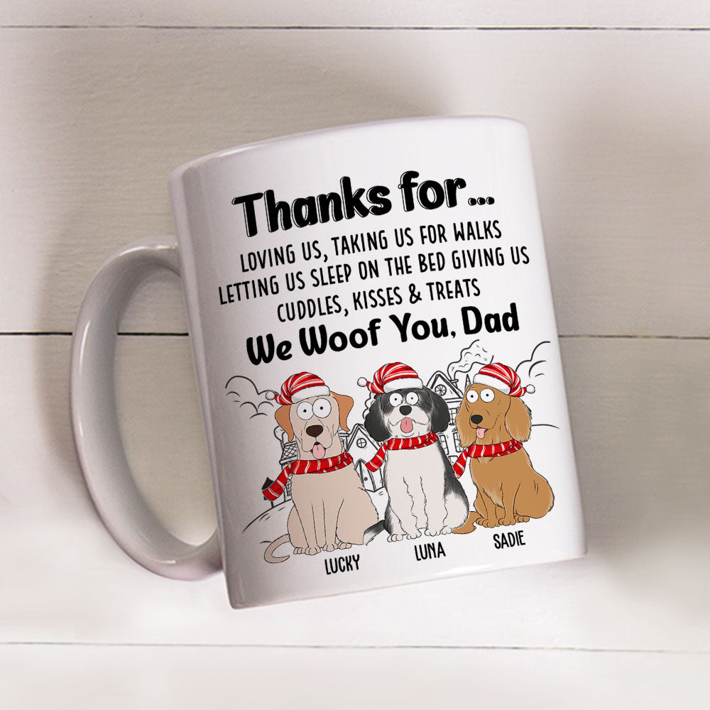 Thankful To Dad - Personalized Custom 11oz/15oz Coffee Mug for Pet Lovers