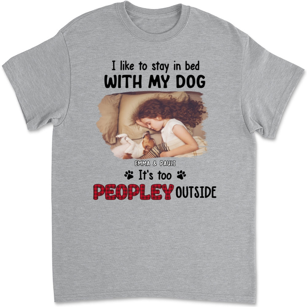 Personalized Custom Unisex 'Like To Stay In Bed' Photo T-shirt - Ideal Gift for Pet Lovers