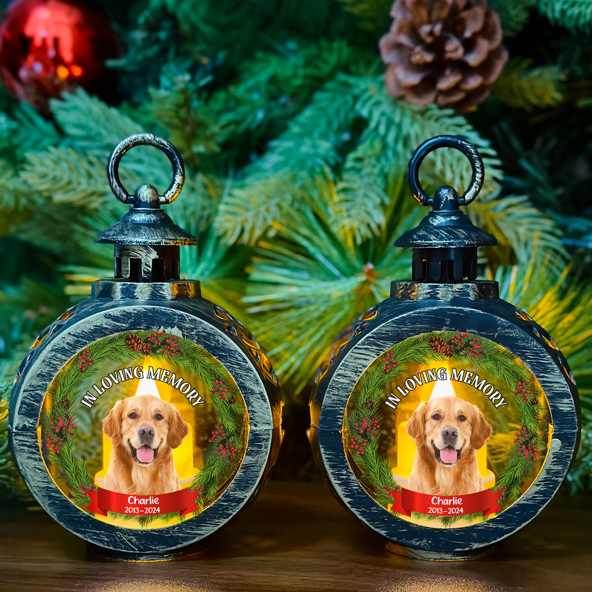 In Loving Memory - Customizable Personalized Christmas Lantern for Heartfelt Holiday Gifting