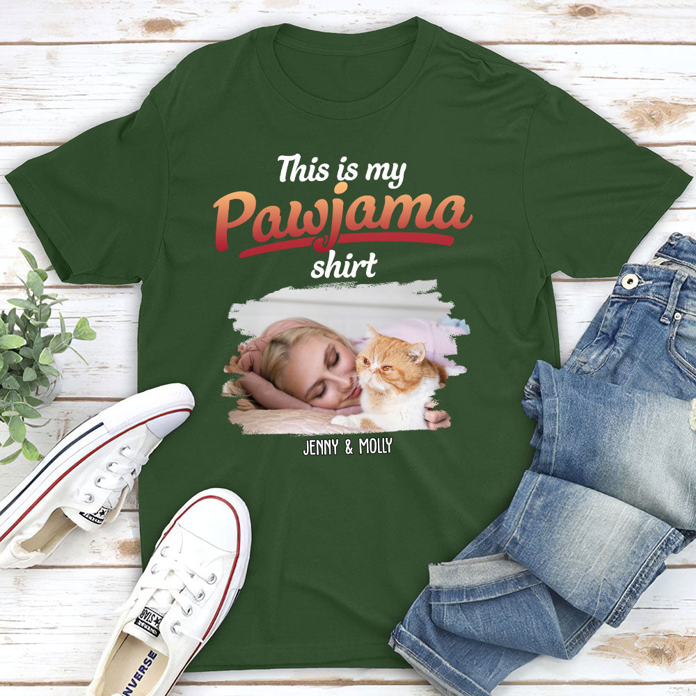 Personalized Custom Unisex Pajama T-shirt with Pet Photo - 5.3 oz, Perfect Gift for Pet Lovers