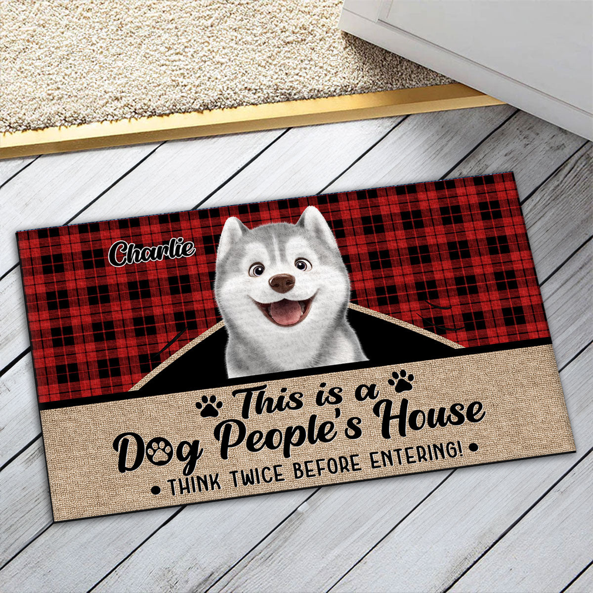 Dog People - Customizable Personalized Doormat with Cat or Dog Picture